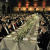Banquet en l'honneur des Nobel présidé par la famille royale de Suède à l'Hôtel de Ville de Stockholm le 10 décembre 2013