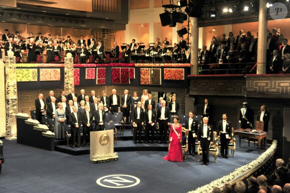 Cérémonie de remise des Nobel 2013 à Stockholm, le 10 décembre 2013 en présence de la famille royale de Suède