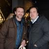 David Zmirov et Jean-Paul Rouve lors de l'inauguration de la nouvelle boutique G-Shock à Paris le 12 décembre 2013.