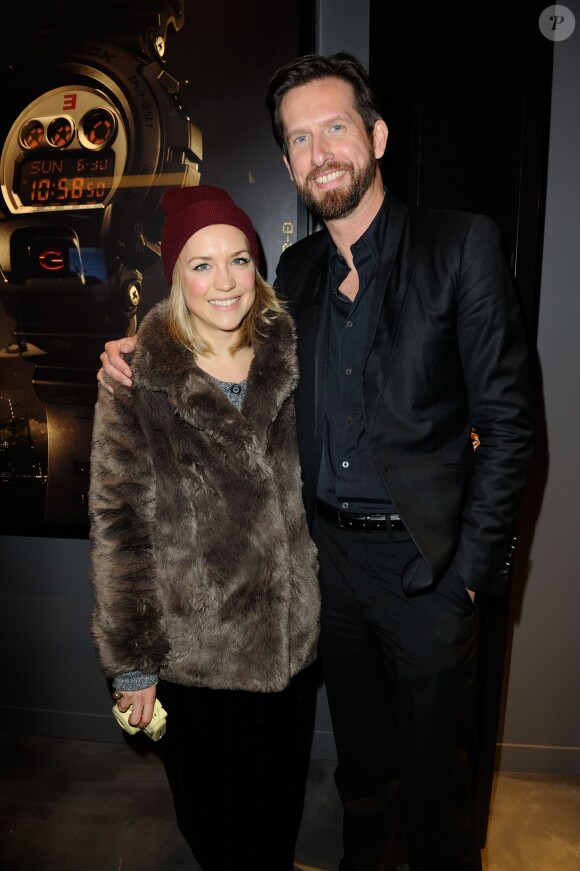 Hayley Edmonds et Sam Bobino lors de l'inauguration de la nouvelle boutique G-Shock à Paris le 12 décembre 2013.