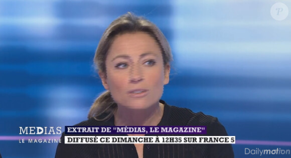 La présentatrice Anne-Sophie Lapix s'explique sur le clash entre Laurent Baffie et Jérémy Michalak, dans "C à vous", jeudi 12 octobre 2013.