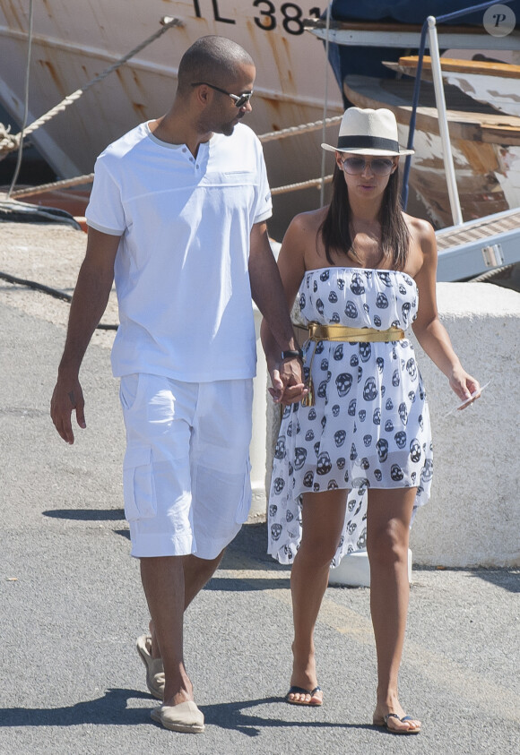 Tony Parker et sa compagne Axelle à Saint-Tropez, le 20 août 2013