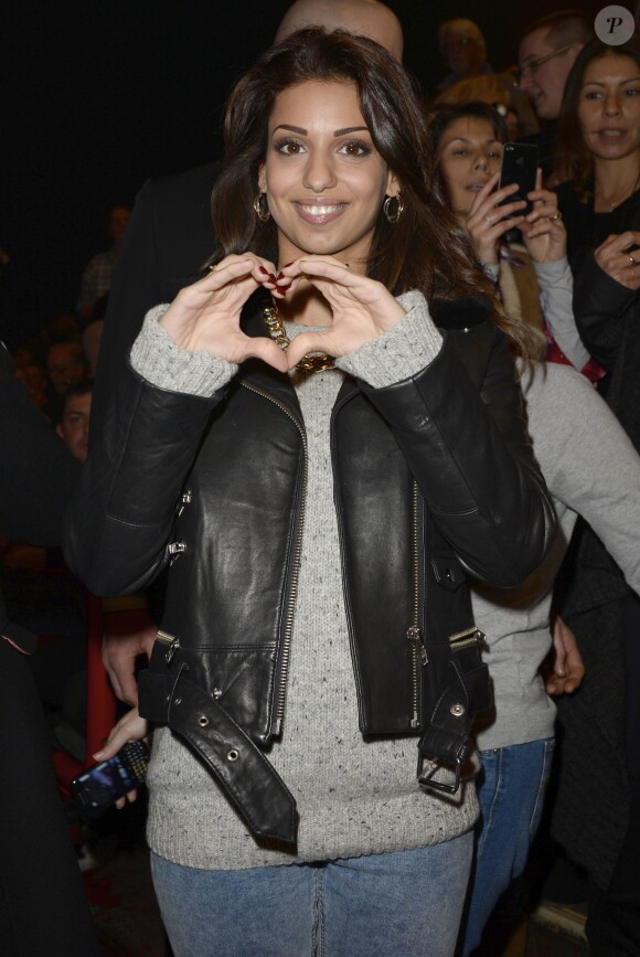 La chanteuse Tal au premier concert de Céline Dion au POPB de Paris. Le 25 novembre 2013.