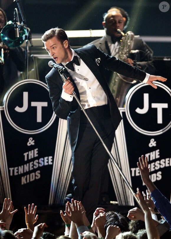 Justin Timberlake lors des 55s Grammy Awards à Los Angeles, le 10 février 2013.