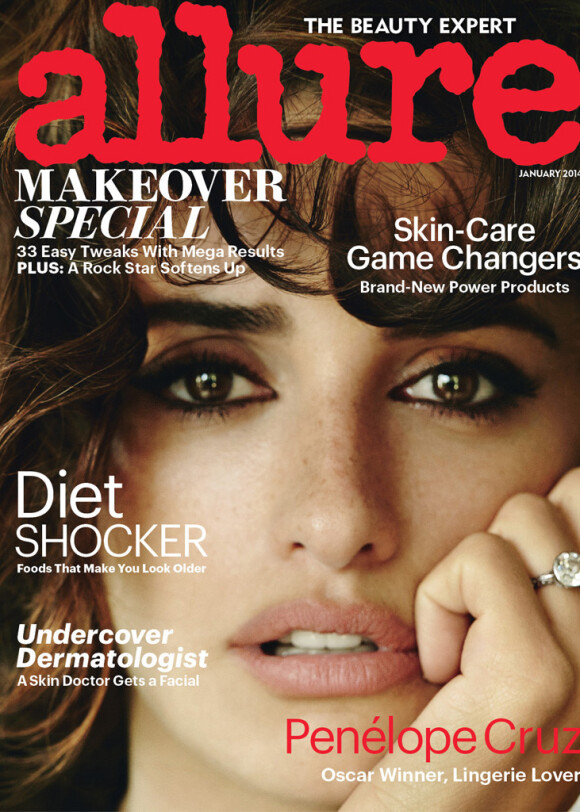 Penélope Cruz en couverture du magazine Allure, édition janvier 2014