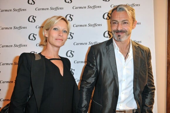 Rebecca Hampton et son compagnon Laurent Lombardo lors de l'inauguration de la nouvelle boutique Carmen Steffens à Cannes, le 13 décembre 2013