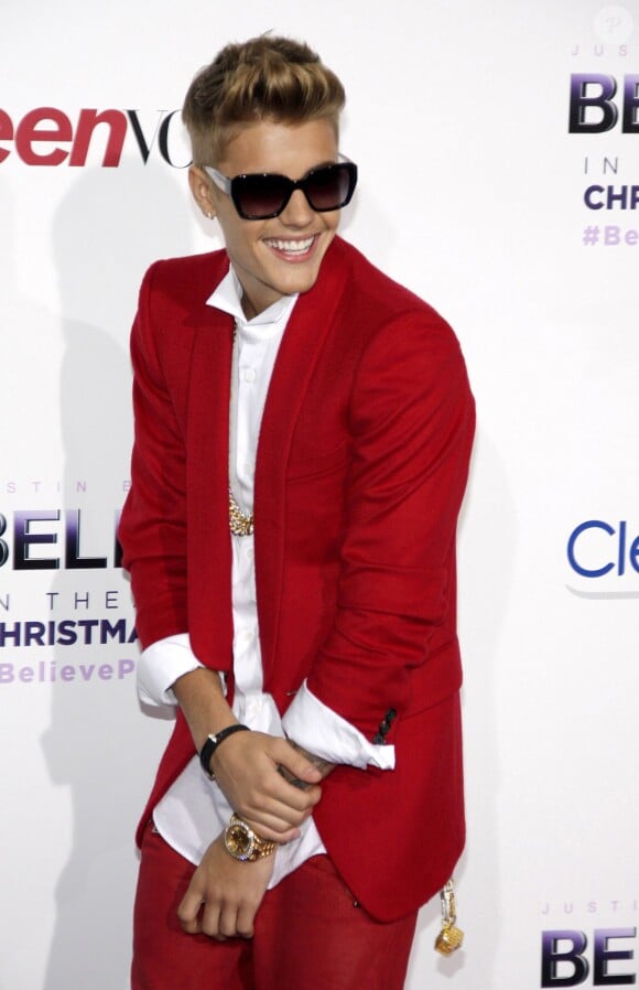 Justin Bieber à l'avant-première du film "Believe" à Los Angeles, le 18 décembre 2013.