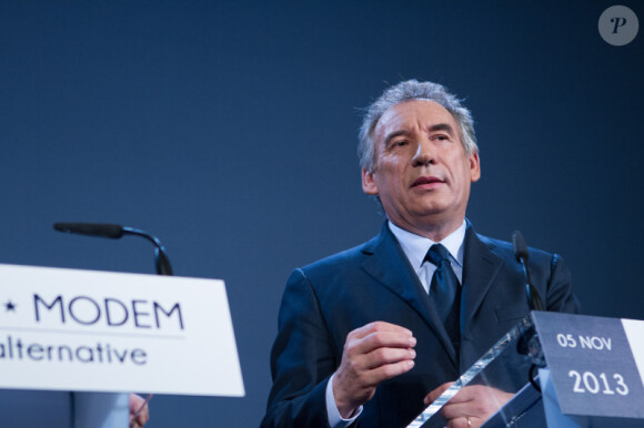 Le président du Modem François Bayrou à la Maison de la Chimie le 5 novembre 2013.