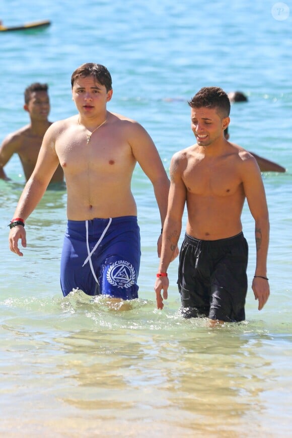 Prince Jackson sur une plage d'Honolulu, le 24 décembre 2013.