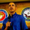Barack Obama et Michelle ont passé le 25 décembre avec des familles de militaires américains à l'US Marine Corps Base à Hawaï.