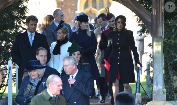 La famille royale lors de la messe de Noël 2013 à Sandringham
