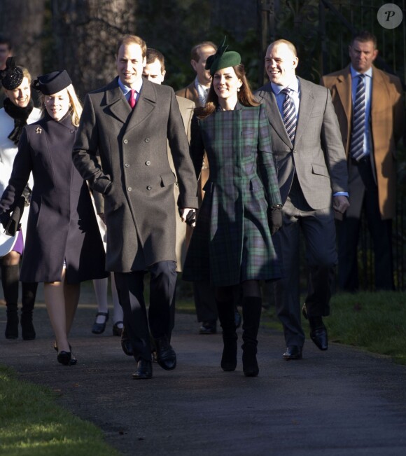 Le duc et la duchesse de Cambridge lors de la messe de Noël 2013 à Sandringham