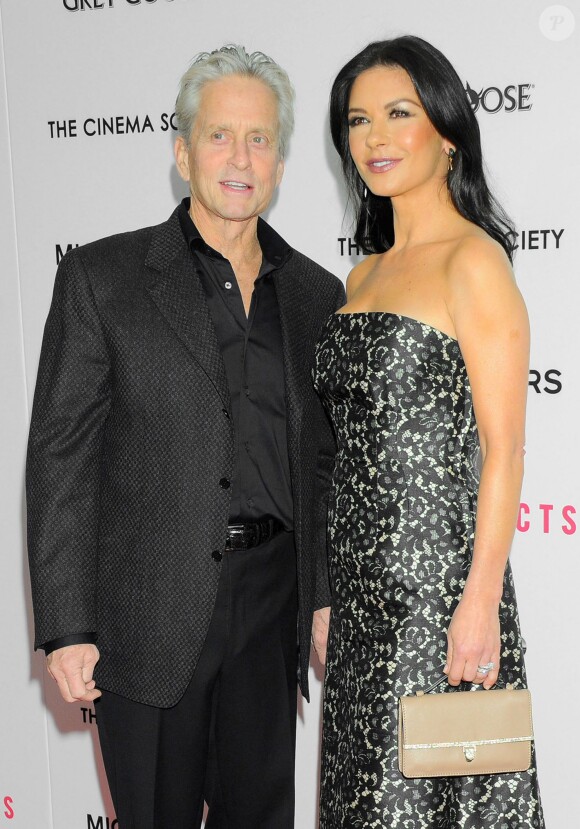 Michael Douglas et Catherine Zeta-Jones lors de l'avant-première de Side Effects à New York le 31 janvier 2013