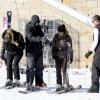 Kim Kardashian, Kanye West et Kourtney Kardashian font du ski à Aspen. Le 30 décembre 2013.