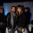 Ezequiel Lavezzi et sa compagne Yanina lors d'une soirée en compagnie du Cirque du Soleil à Boulogne-Billancourt, le 28 novembre 2013