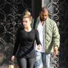 Kim Kardashian et Kanye West quittent les bureaux d'Adidas Entertainment, dans le quartier d'Hollywood. Los Angeles, le 3 janvier 2014.