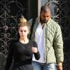 Kim Kardashian et Kanye West quittent les bureaux d'Adidas Entertainment, dans le quartier d'Hollywood. Los Angeles, le 3 janvier 2014.