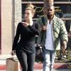 Kim Kardashian et Kanye West quittent les bureaux d'Adidas Entertainment, dans le quartier d'Hollywood. Los Angeles, le 3 janvier 2014.