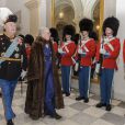  La reine Margrethe II de Danemark et le prince consort Henrik lors de la réception du Nouvel An du corps diplomatique au palais Christiansborg à Copenhague le 6 janvier 2014. 