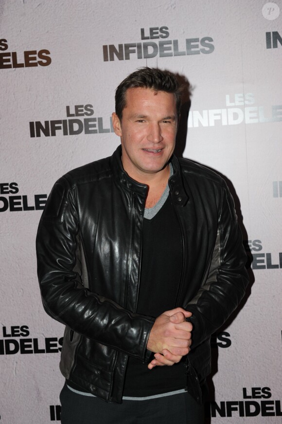 Benjamin Castaldi lors de l'avant-premiere des Infideles à Paris le 14 fevrier 2012.