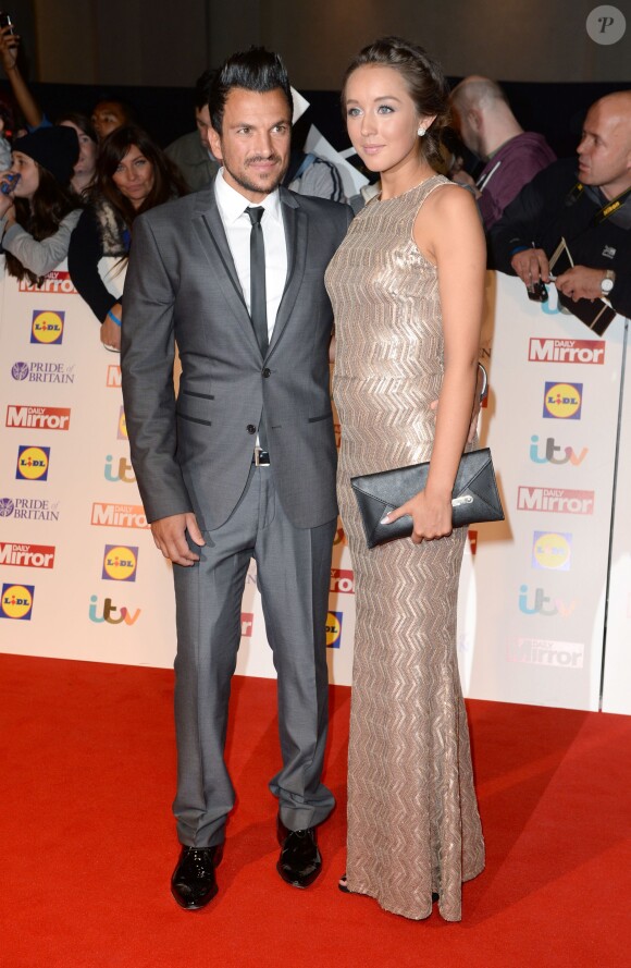 Peter Andre et Emily MacDonagh (enceinte) à Londres, le 7 octobre 2013.