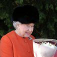  La reine Elizabeth II après la messe de Noël à Sandringham le 25 décembre 2013 