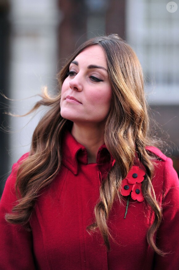 29 - Kate Middleton lors du Poppy Appeal le 7 novembre 2013 à Kensington. Avec des cheveux blancs ?