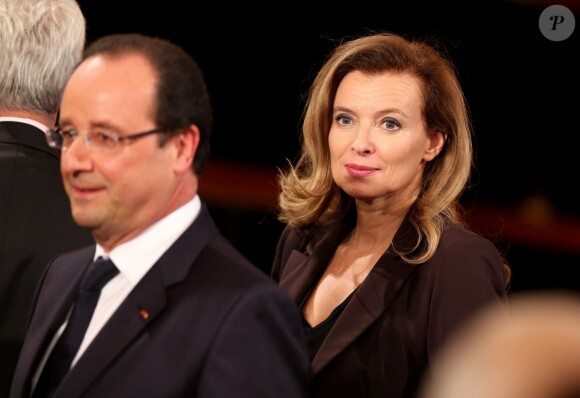 Valérie Trierweiler et François Hollande à l'Élysée, le 7 novembre 2013.