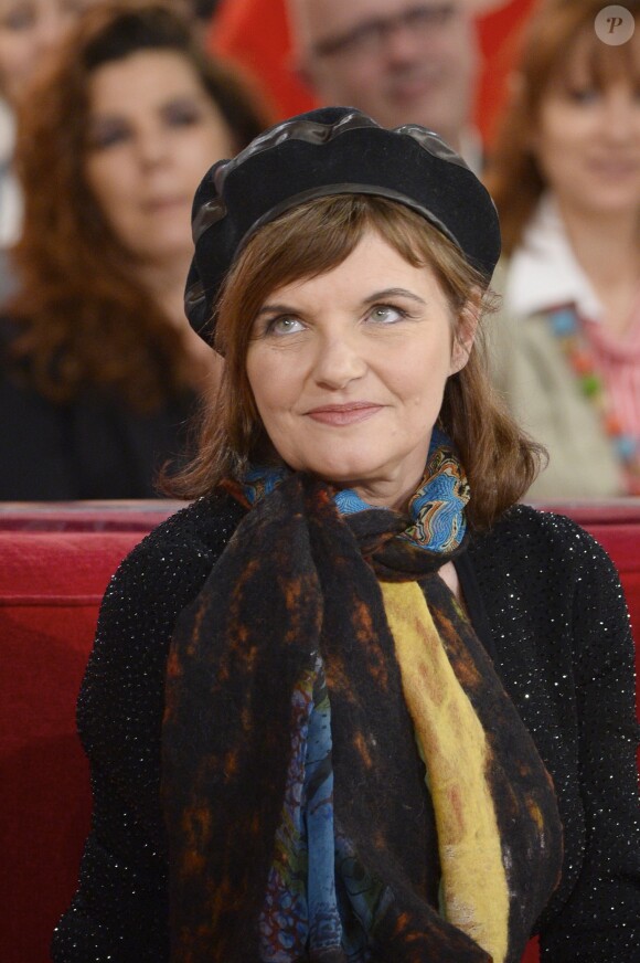 Diane Tell lors de l'enregistrement de l'émission Vivement Dimanche à Paris le 8 janvier 2014. L'émission sera diffusée le 12 janvier 2014