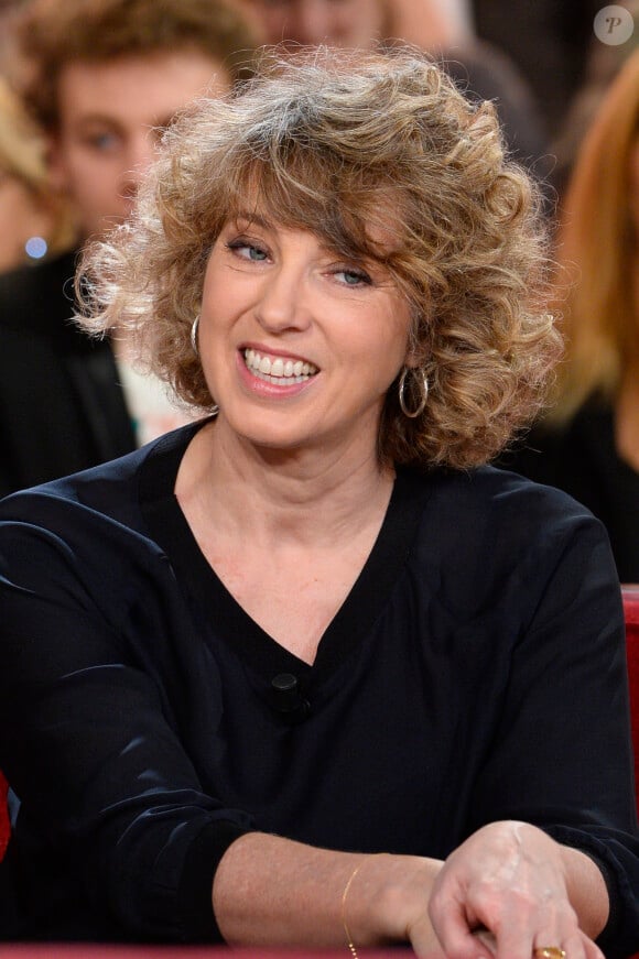Marie-Pascale Osterrieth lors de l'enregistrement de l'émission Vivement Dimanche à Paris le 8 janvier 2014. L'émission sera diffusée le 12 janvier 2014