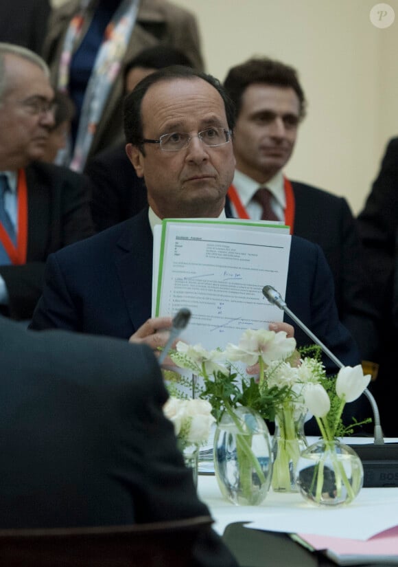 Le président François Hollande lors du Sommet Franco-Espagnol au palais de Moncloa à Madrid, le 27 novembre 2013
