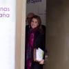 Letizia d'Espagne au sortir d'une réunion de la FEDER, la Fédération nationale des maladies rares, le 10 janvier 2014 à Madrid.