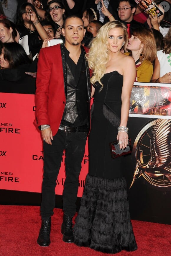 Ashlee Simpson et Evan Ross - Première du film "The Hunger Games : L'embrasement" à Los Angeles, le 18 novembre 2013.