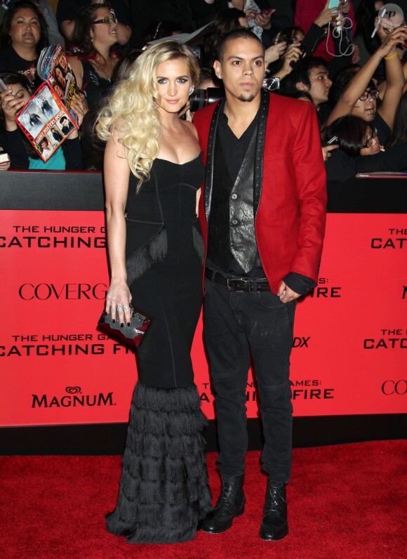 Ashlee Simpson et Evan Ross - Première du film "The Hunger Games : L'embrasement" à Los Angeles, le 18 novembre 2013.