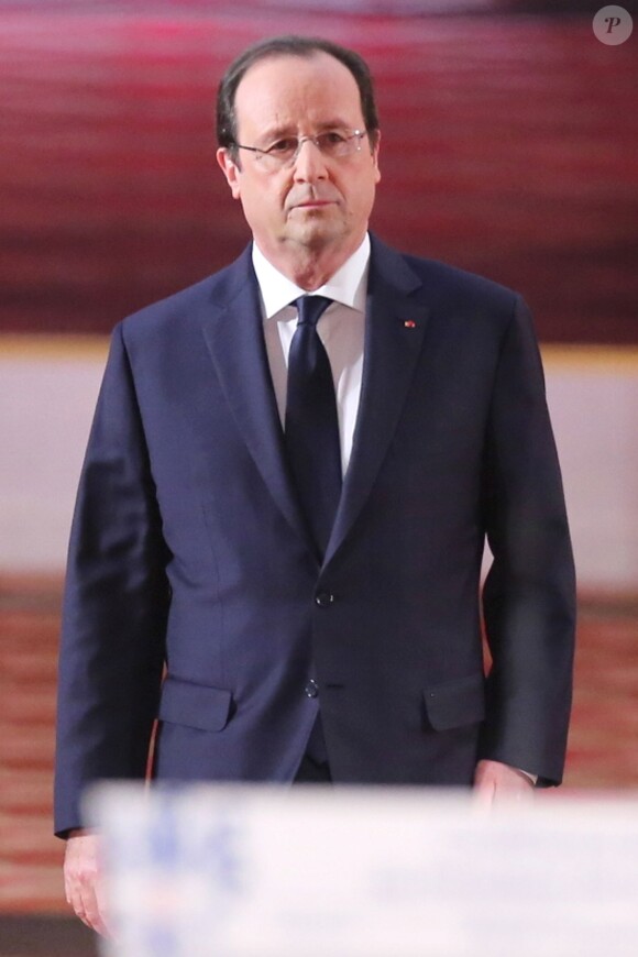François Hollande lors de ses voeux à la presse, le 14 janvier 2014 au palais de l'Elysée à Paris