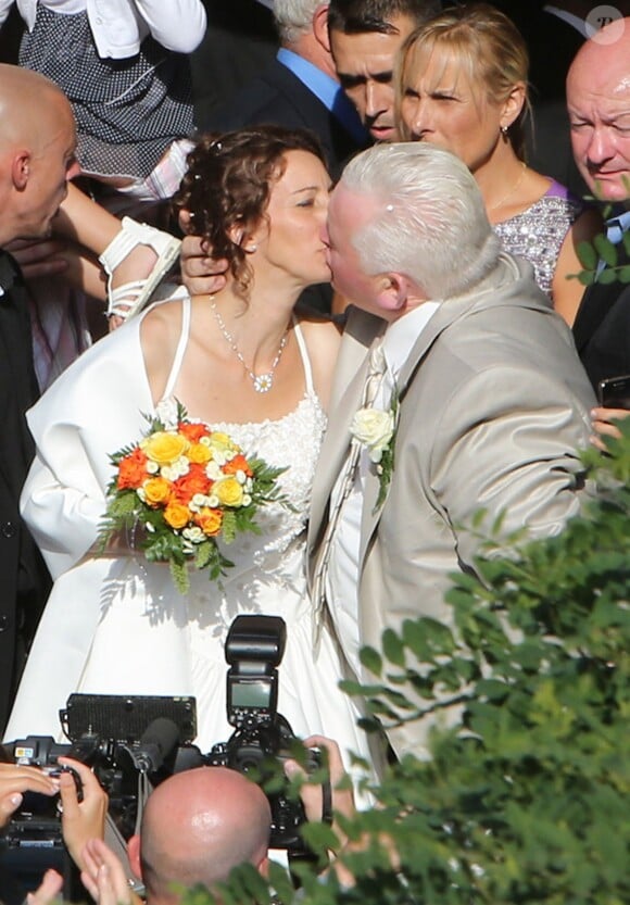 Thierry Olive et Annie, à Gavray, en septembre 2012 pour leur mariage.