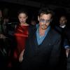 Johnny Depp avec sa girlfriend Amber Heard au C Restaurant à Londres le 21 mai 2013.
