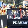 Le magazine Playboy fête son 60eme anniversaire en défilant dans un bus avec 60 Playmates dans les rues de West Hollywood. Le 16 janvier 2014.