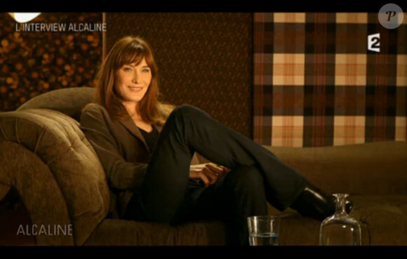 Carla Bruni dans "Alcaline, le Mag" sur France 2 le 16 janvier 2014.