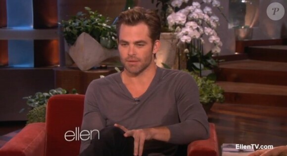 Chris Pine dans le Ellen DeGeneres Show jeudi 16 janvier 2014.