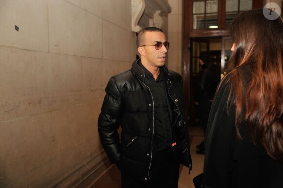 Abousofiane Moustaid, aka Abou, lors de l'ouverture de son procès pour proxénétisme aggravé dans l'Affaire Zahia, le 20 janvier 2014 devant la 16e chambre correctionnelle du Palais de Justice de Paris