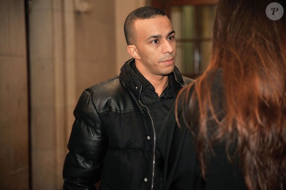 Abousofiane Moustaid, aka Abou, lors de l'ouverture de son procès pour proxénétisme aggravé dans l'Affaire Zahia, le 20 janvier 2014 devant la 16e chambre correctionnelle du Palais de Justice de Paris