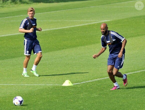 Nicolas Anelka à l'entraînement à Walsall, le 29 août 2013