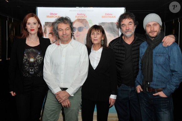 Audrey Fleurot, Yann Gilbert (producteur), Catherine Castel (réalisatrice), Olivier Marchal et Charlie Dupont lors de l'avant-première du film "Belle comme la femme d'un autre" à Paris, le 20 janvier 2014