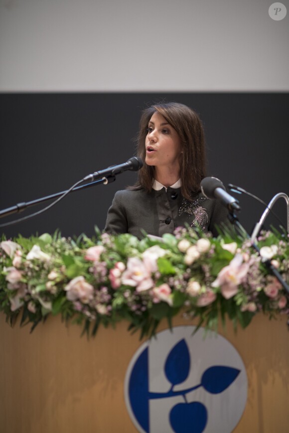 La princesse Marie de Danemark intervenant sur le campus d'Odense de l'Université du Danemark du Sud, le 20 janvier 2014, lors d'une conférence portant sur l'influence de l'environnement social dans l'acquisition du langage chez l'enfant.