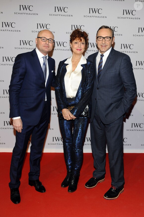 Georges Kern (IWC), Susan Sarandon et Kevin Spacey - Gala "Inside The Wave" de la marque IWC Schaffhausen à l'occasion du Salon International de la Haute Horlogerie à Genève le 21 janvier 2014.