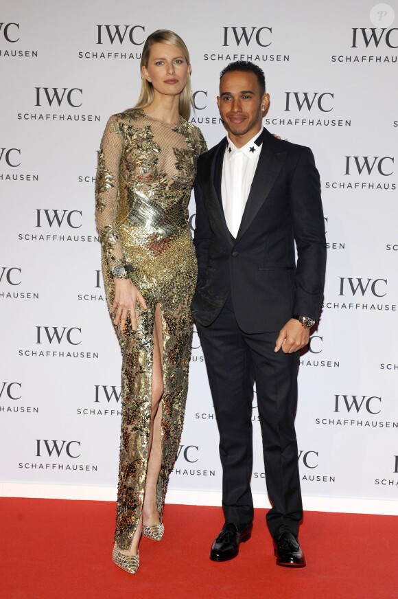 Karolina Kurkova et Lewis Hamilton - Gala "Inside The Wave" de la marque IWC Schaffhausen à l'occasion du Salon International de la Haute Horlogerie à Genève le 21 janvier 2014.