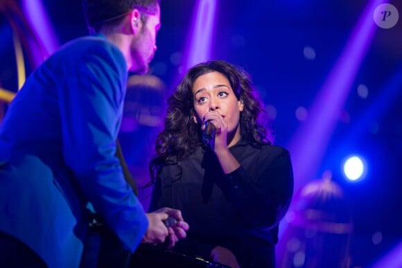 Exclusif - Emmanuel Moire et Amel Bent - Enregistrement de l'émission "Ce soir on chante les tubes 2013" diffusée le 3 janvier 2014.