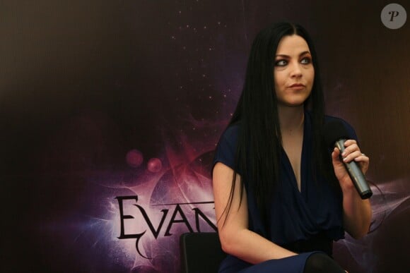 Amy Lee (du groupe Evanescence) lors d'une conférence de presse à Mexico, le 26 janvier 2012.