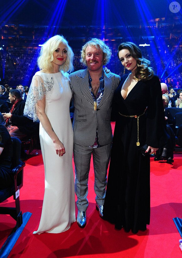 Fearne Cotton, Keith Lemon et Kelly Brook assistent aux National TV Awards à Londres, le 22 janvier 2014.